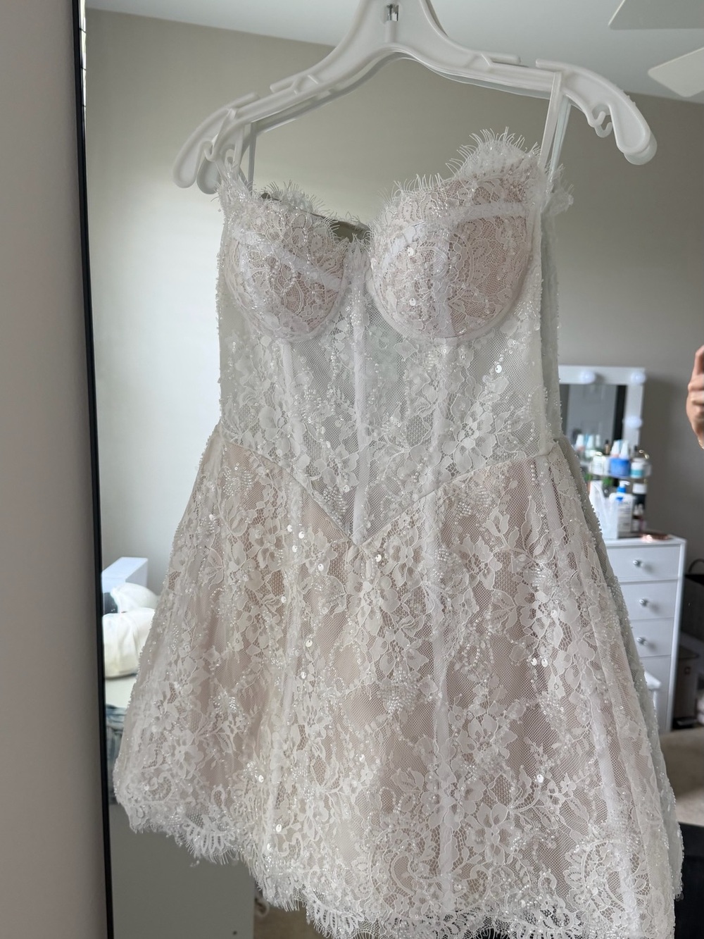 White Lace Corset Mini Dress - Picture 2 of 11